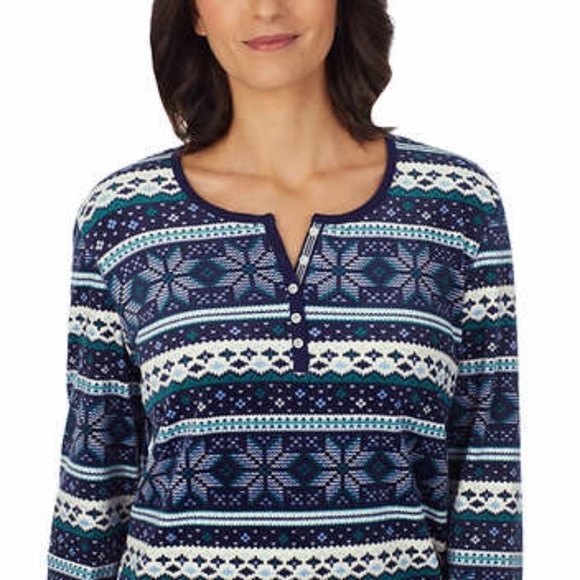 New Nautica 2-piece PJ Set Blue Fairisle 3X - Picture 4 of 13